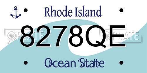 8278QE Rhode Island License Plate