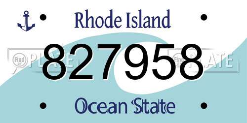 827958 Rhode Island License Plate