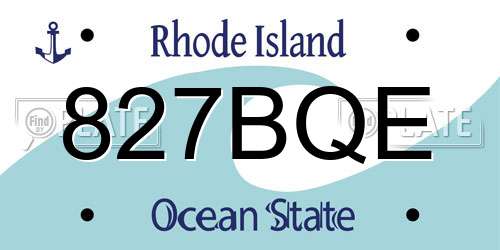 827BQE Rhode Island License Plate