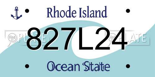 827L24 Rhode Island License Plate