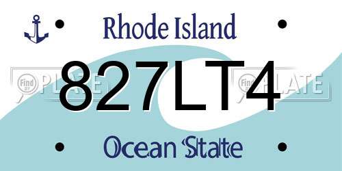 827LT4 Rhode Island License Plate