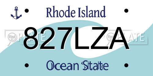 827LZA Rhode Island License Plate
