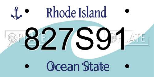 827S91 Rhode Island License Plate