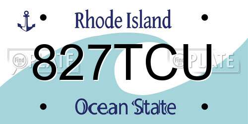 827TCU Rhode Island License Plate