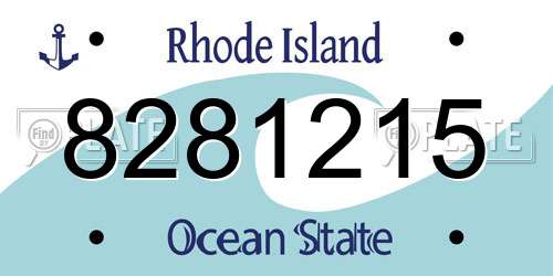 8281215 Rhode Island License Plate