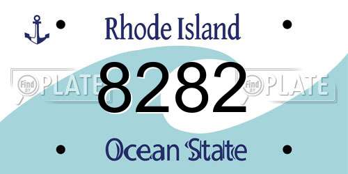 8282 Rhode Island License Plate