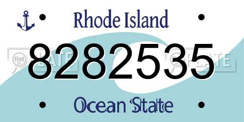 8282535 Rhode Island License Plate