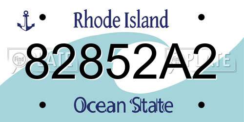 82852A2 Rhode Island License Plate