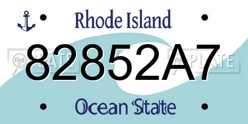 82852A7 Rhode Island License Plate
