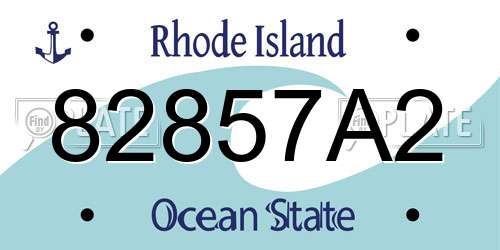 82857A2 Rhode Island License Plate