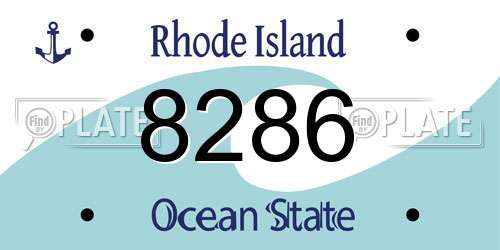 8286 Rhode Island License Plate