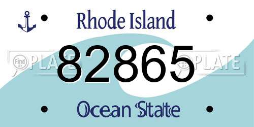 82865 Rhode Island License Plate