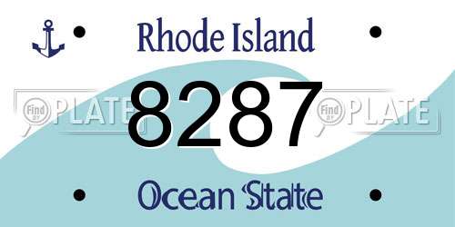 8287 Rhode Island License Plate