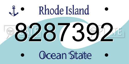 8287392 Rhode Island License Plate