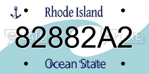82882A2 Rhode Island License Plate