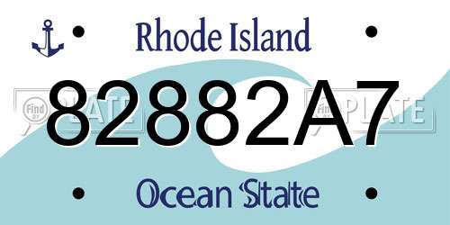 82882A7 Rhode Island License Plate