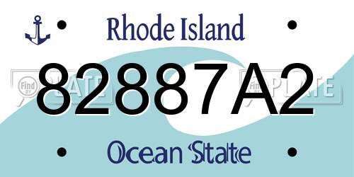 82887A2 Rhode Island License Plate