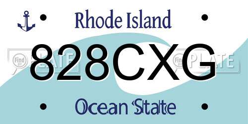 828CXG Rhode Island License Plate