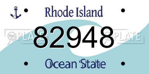 82948 Rhode Island License Plate