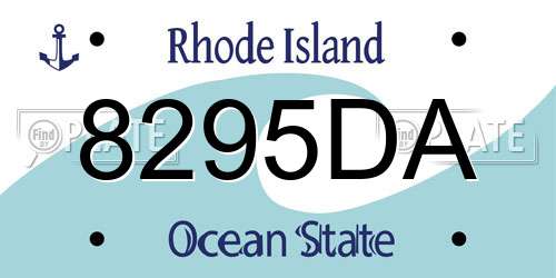 8295DA Rhode Island License Plate