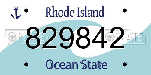 829842 Rhode Island License Plate