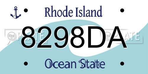 8298DA Rhode Island License Plate
