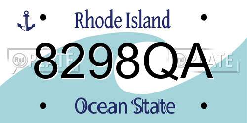 8298QA Rhode Island License Plate
