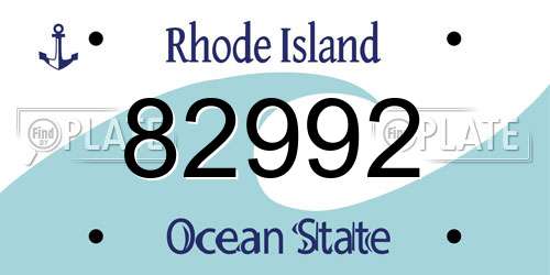 82992 Rhode Island License Plate