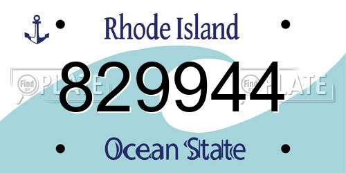 829944 Rhode Island License Plate
