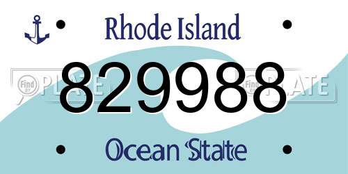 829988 Rhode Island License Plate