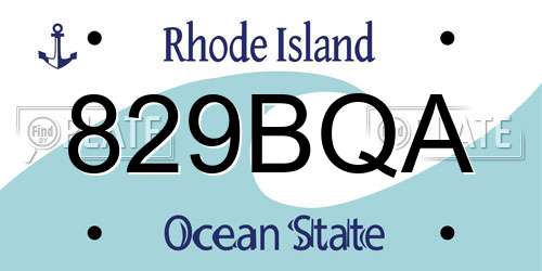 829BQA Rhode Island License Plate