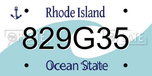 829G35 Rhode Island License Plate
