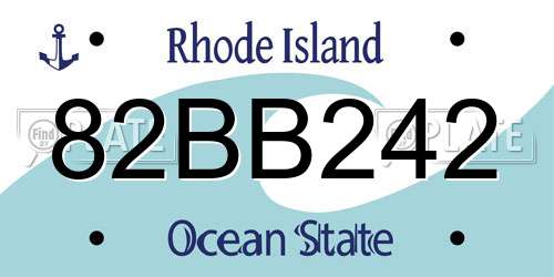 82BB242 Rhode Island License Plate