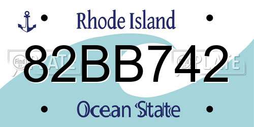 82BB742 Rhode Island License Plate
