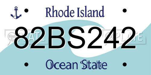 82BS242 Rhode Island License Plate