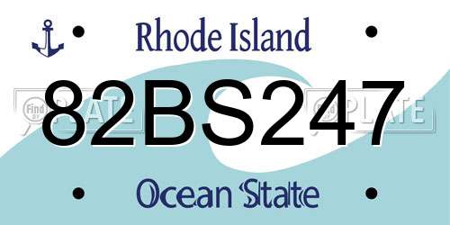82BS247 Rhode Island License Plate