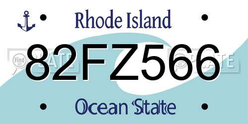 82FZ566 Rhode Island License Plate