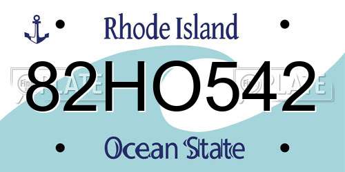 82HO542 Rhode Island License Plate