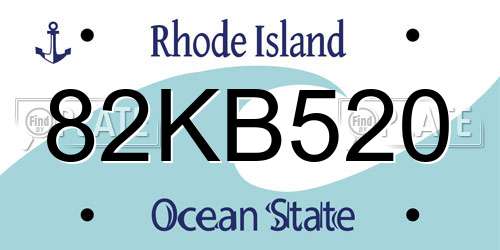 82KB520 Rhode Island License Plate