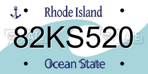 82KS520 Rhode Island License Plate