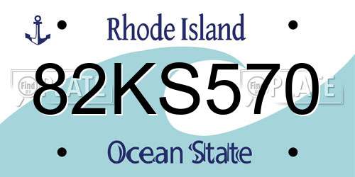 82KS570 Rhode Island License Plate
