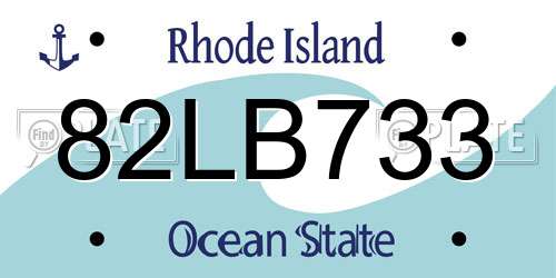 82LB733 Rhode Island License Plate