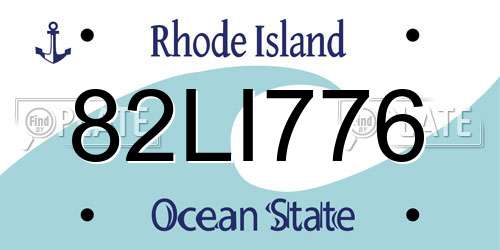 82LI776 Rhode Island License Plate