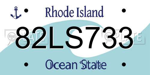 82LS733 Rhode Island License Plate