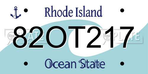 82OT217 Rhode Island License Plate