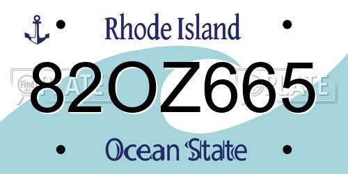 82OZ665 Rhode Island License Plate