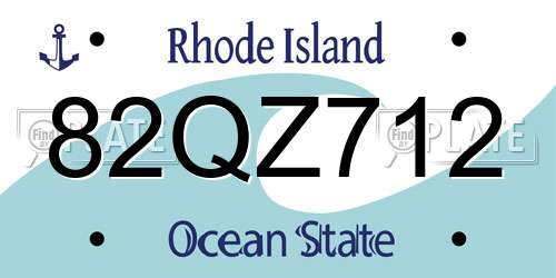 82QZ712 Rhode Island License Plate