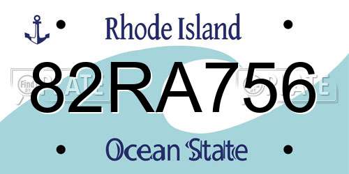 82RA756 Rhode Island License Plate