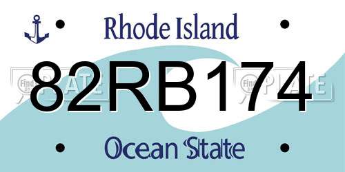 82RB174 Rhode Island License Plate