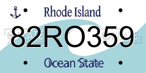 82RO359 Rhode Island License Plate